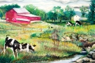Cows: Red Barn